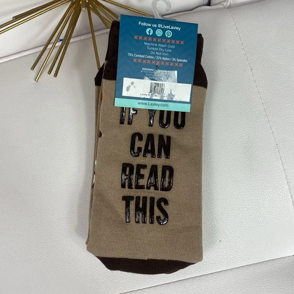 Lavley Novelty Bring Me Some Coffee Socks NWT Funny
